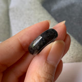 15.1mm A-Grade Natural Black Jadeite Ring Band No. 162151