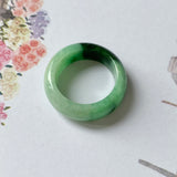 16.3mm A-Grade Natural Imperial Floral Jadeite Abacus Ring Band No.161533