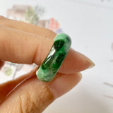 16.3mm A-Grade Natural Imperial Floral Jadeite Abacus Ring Band No.161533