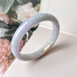 55.3mm A-Grade Natural Lavender Jadeite Modern Round Bangle No.151837