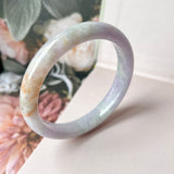 55.3mm A-Grade Natural Lavender Jadeite Modern Round Bangle No.151837