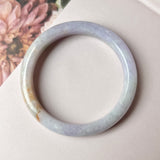 55.3mm A-Grade Natural Lavender Jadeite Modern Round Bangle No.151837