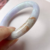 55.3mm A-Grade Natural Lavender Jadeite Modern Round Bangle No.151837