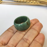 SOLD OUT - 18.6mm A-Grade Natural Green Jadeite Ring Band No.161332