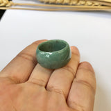 SOLD OUT - 18.6mm A-Grade Natural Green Jadeite Ring Band No.161332