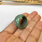 SOLD OUT - 18.6mm A-Grade Natural Green Jadeite Ring Band No.161332