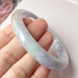 55.3mm A-Grade Natural Lavender Jadeite Modern Round Bangle No.151837