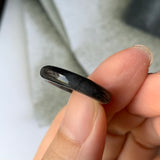 16.3mm A-Grade Natural Black Jadeite Ring Band No. 162152