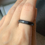 16.3mm A-Grade Natural Black Jadeite Ring Band No. 162152