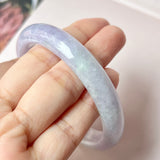 55.3mm A-Grade Natural Lavender Jadeite Modern Round Bangle No.151837