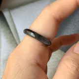 16.3mm A-Grade Natural Black Jadeite Ring Band No. 162152