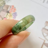 17.1mm A-Grade Natural Imperial Floral Jadeite Abacus Ring Band No.161393