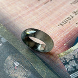 16.3mm A-Grade Natural Black Jadeite Ring Band No. 162153