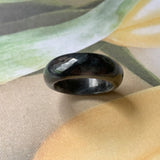 17.1mm A-Grade Natural Black Jadeite Ring Band No. 162155