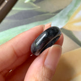 17.1mm A-Grade Natural Black Jadeite Ring Band No. 162155