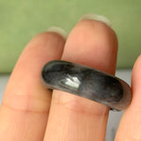 17.1mm A-Grade Natural Black Jadeite Ring Band No. 162155