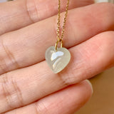 SOLD OUT: A-Grade Pale Green Jadeite Bespoke Heart Pendant No.171999
