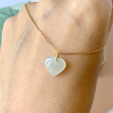 SOLD OUT: A-Grade Pale Green Jadeite Bespoke Heart Pendant No.171999