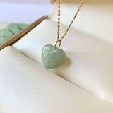 A-Grade Bluish Green Jadeite Bespoke Heart Pendant No.172000
