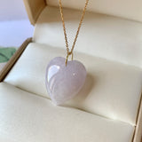 SOLD OUT: A-Grade Lavender Jadeite Bespoke Heart Pendant No.172001