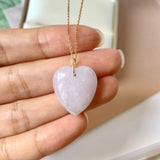 SOLD OUT: A-Grade Lavender Jadeite Bespoke Heart Pendant No.172001