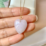 SOLD OUT: A-Grade Lavender Jadeite Bespoke Heart Pendant No.172001