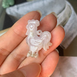 A-Grade Natural Lavender Jadeite Rooster Pendant No.171379