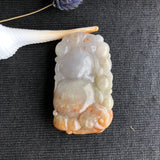 A-Grade Type A Natural Red Lavender Jadeite Jade Pendant with Calabash/ Ruyi/Bat Carvings No.170470