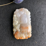 A-Grade Type A Natural Red Lavender Jadeite Jade Pendant with Calabash/ Ruyi/Bat Carvings No.170470