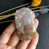 A-Grade Type A Natural Red Lavender Jadeite Jade Pendant with Calabash/ Ruyi/Bat Carvings No.170470