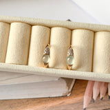 SOLD OUT: Icy A-Grade Natural Jadeite Cabochon Earring (18k Rose Gold and Diamonds) No.180022