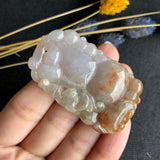 A-Grade Type A Natural Red Lavender Jadeite Jade Pendant with Calabash/ Ruyi/Bat Carvings No.170470