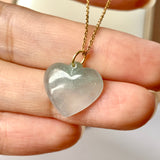 SOLD OUT: A-Grade Bluish Green Jadeite Bespoke Heart Pendant No.172004