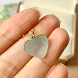 SOLD OUT: A-Grade Bluish Green Jadeite Bespoke Heart Pendant No.172004