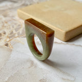 17.1mm A-Grade Natural Earthy Tone Jadeite Ring Band No.162164