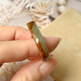 17.1mm A-Grade Natural Earthy Tone Jadeite Ring Band No.162164