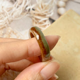 17.1mm A-Grade Natural Earthy Tone Jadeite Ring Band No.162164