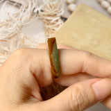 17.1mm A-Grade Natural Earthy Tone Jadeite Ring Band No.162164