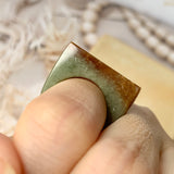 17.1mm A-Grade Natural Earthy Tone Jadeite Ring Band No.162164