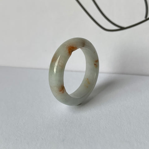 17.1mm A-Grade Natural Jadeite Abacus Ring Band No: 161938