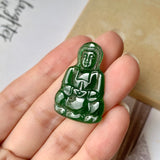 A-Grade Natural Imperial Green Jadeite Goddess of Mercy Pendant No.171818