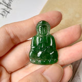 A-Grade Natural Imperial Green Jadeite Goddess of Mercy Pendant No.171818