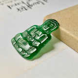 A-Grade Natural Imperial Green Jadeite Goddess of Mercy Pendant No.171819