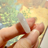 15.9mm A-Grade Natural White Jadeite Cylinder Top Ring Band No.161978