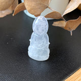 Icy A-Grade Natural Jadeite Goddess Of Mercy (Guan Yin) Pendant No.220148