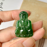 A-Grade Natural Imperial Green Jadeite Goddess of Mercy Pendant No.171819