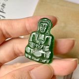 A-Grade Natural Imperial Green Jadeite Goddess of Mercy Pendant No.171819