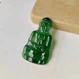 A-Grade Natural Imperial Green Jadeite Goddess of Mercy Pendant No.171820