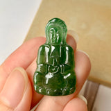 A-Grade Natural Imperial Green Jadeite Goddess of Mercy Pendant No.171820