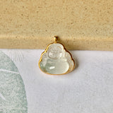 Highly Icy A-Grade Natural Jadeite Buddha Pendant (18k Gold) No.171549